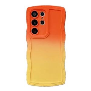 Miagon Gradient esthetische golfhoes voor Samsung Galaxy S20 Ultra, schattige golven, telefoonhoes voor dames en meisjes, krullend frame, design, siliconen TPU bumper beschermhoes