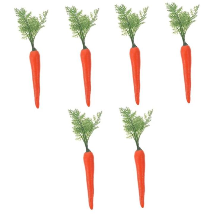 6 STK Plastik gemüse osterdekoration osterdeco Karotten- gefälschtes Karottenmodell pflanzliche Requisiten gefälschte gefälschtes Gericht Dekorationen schmücken