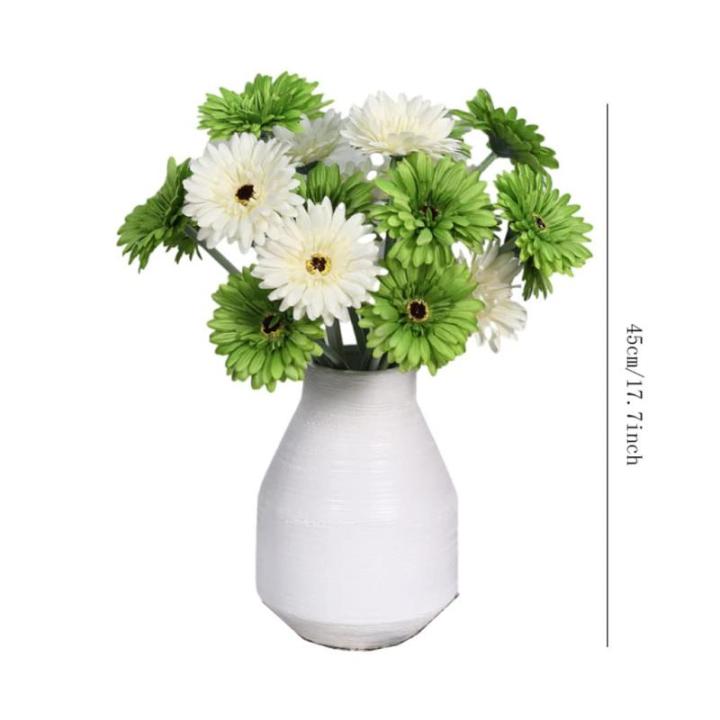 Kunstblumen Künstliche Gerbera-Blumen, Kunstblumen-Arrangement mit Vase, für Hausgarten, Party, Büro, Kaffee, realistische Kunstblumen für jeden Anlass