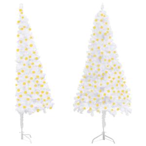 Künstlicher Weihnachtsbaum Ecke beleuchtet weiß 210cm PVC