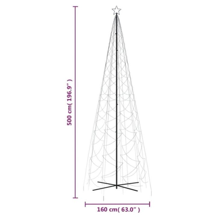 LED kerstboom kerstboom lichtboom kerstdecoratie verlichting buiten verlicht lichtketting outdoor kegelvorm blauw 1400 LEDs 160x500 cm