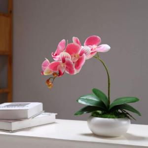 Kunstblumen Künstliche Pflanzen, gefälschte Orchideenpflanzen auf dem Tisch, Blumenarrangements oder Orchideendekoration für Zuhause, Küchenparty, gefälschte Bonsai für jeden