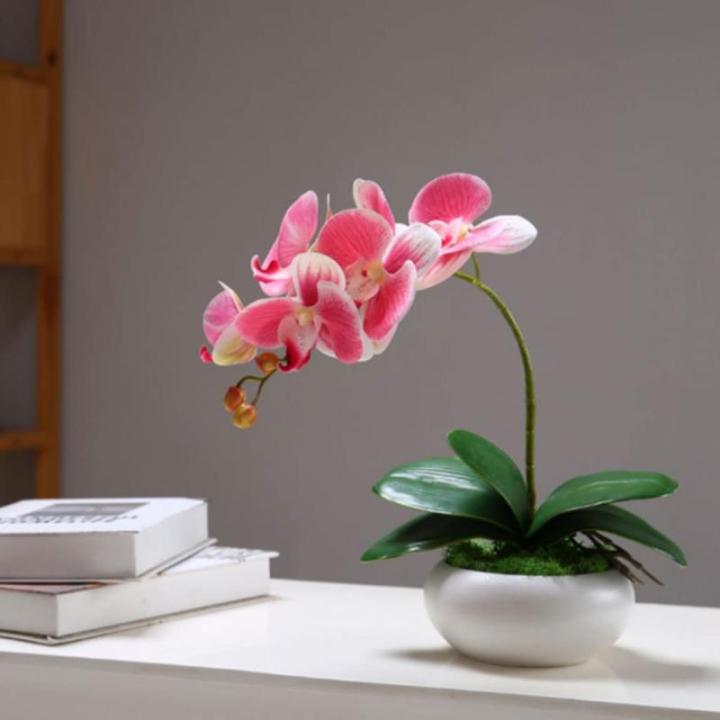 Kunstblumen Künstliche Pflanzen, gefälschte Orchideenpflanzen auf dem Tisch, Blumenarrangements oder Orchideendekoration für Zuhause, Küchenparty, gefälschte Bonsai für jeden