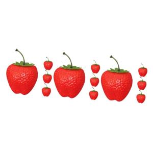 3 Sätze Simulation Große Erdbeere Künstliche Schaumerdbeere Fruchtmodell Künstliche Früchte Simulation Erdbeeren Künstliche Ananas Erdbeer-dekorationsset Rot Plastik 4 Stück