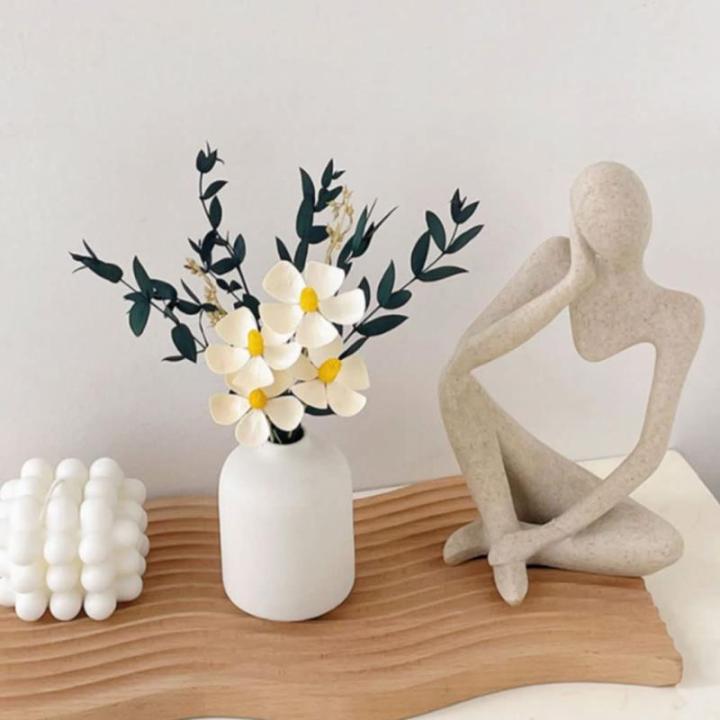 Kunstblumen Gefälschte Blumen mit Vase, rustikale Dekorationen für das Heimbüro, kleine Vase, Blumenstrauß, Dekoration für den Esstisch für jeden Anlass