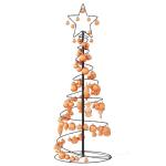 Kerstboom kegelvorm met ballen 80 leds warm wit 120 cm