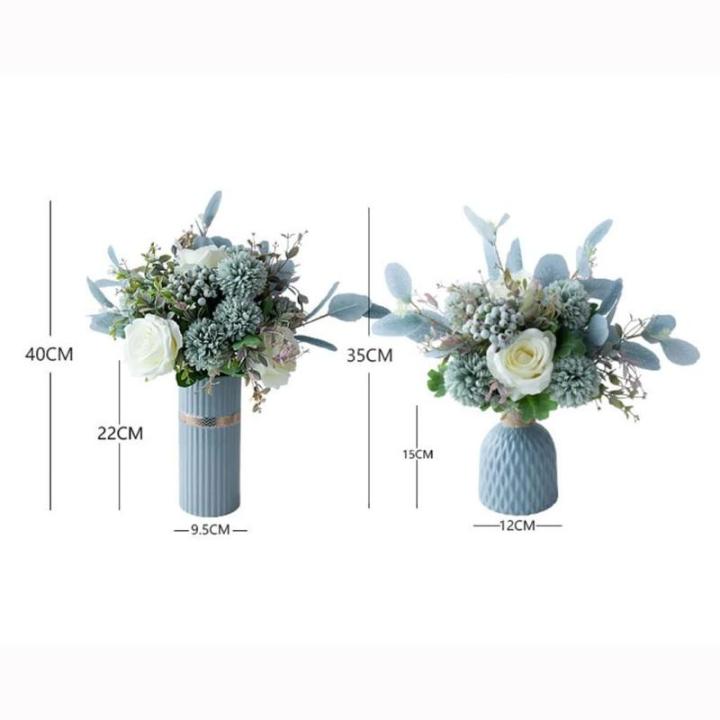 Kunstblumen Künstliche Blumen in Keramikvase, Florale Ornamente Arrangements Wohnzimmertisch Blumendekoration Kunstblumen für jeden Anlass