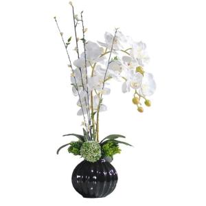 Kunstblumen Dekorative Phalaenopsis, künstliches Blumen-Arrangement mit Keramiktopf, künstliche Seidenpflanzen in Töpfen für die Party zu Hause für jeden Anlass