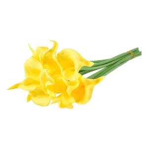 Künstliche Blumen, Künstliche Calla-Lilien-Blume, 10 Stück, fühlt Sich echt an, Seide, Blumen mit langem Stiel, Blumenstrauß, Großdekor(Yellow)