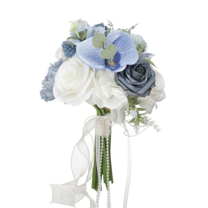 Romantischer Hochzeitsstrauß aus Seide mit Rosen, Brautstrauß, Brautjungfer, Blumen