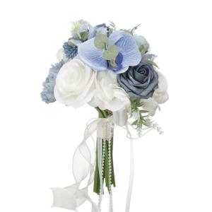 Romantischer Hochzeitsstrauß aus Seide mit Rosen, Brautstrauß, Brautjungfer, Blumen