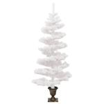 Spiral-Weihnachtsbaum mit Beleuchtung und Topf Weiß 120 cm Christbaum Dekobaum Kunstbaum mit Ständer Tannenbaum Weihnachten Künstlicher Weihnachtsbaum für Weihnachtsdeko