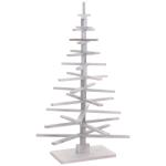 Decoratieve kerstboom HWC-H77, 3D-kerstboom, kerstdecoratie, shabby look, dennenhout, verstelbaar, 130 x 82 x 82 cm, wit