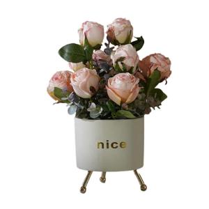 Kunstblumen Künstliche Rosenblumen, Blumenarrangement für Tischdekoration, kleine Bonsai-Heimdekoration, Tischdekoration für Hochzeiten für jeden Anlass