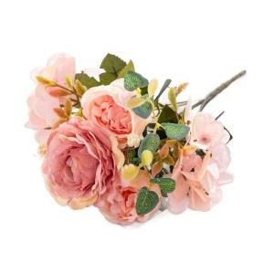 Zijde Kunstmatige Rozen Bloemen for Bruiloft Thuis Herfst Decoratie Groot Boeket Luxe Nep Bloemstuk Bulk Schieten Props (Color : pink)