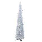 Weihnachtsbaum, PVC-Stern-Glitzer, Festliche, Faltbare Weihnachtsbaum-Figur, Dekoration für Zuhause, Hotel (Silver)