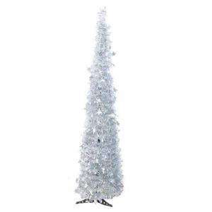 Weihnachtsbaum, PVC-Stern-Glitzer, Festliche, Faltbare Weihnachtsbaum-Figur, Dekoration für Zuhause, Hotel (Silver)
