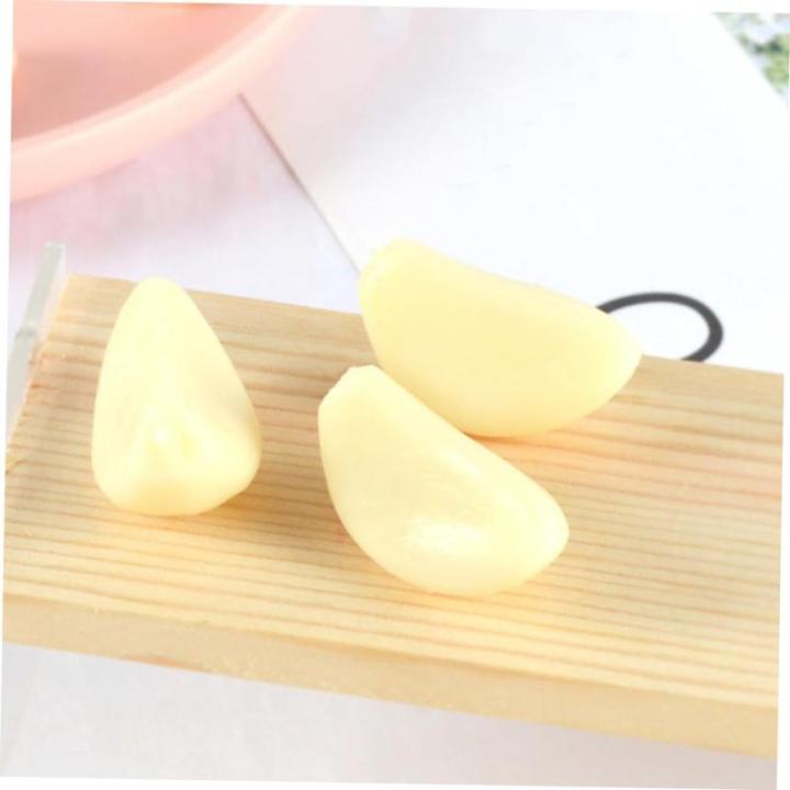 2 Sätze 2 Sets Künstlicher Knoblauch Fotografie Requisiten Knoblauchflocken Modell Nachahmung Von Knoblauchflocken Requisiten Realistisches Gemüse Simulierte 12 Stück * 2