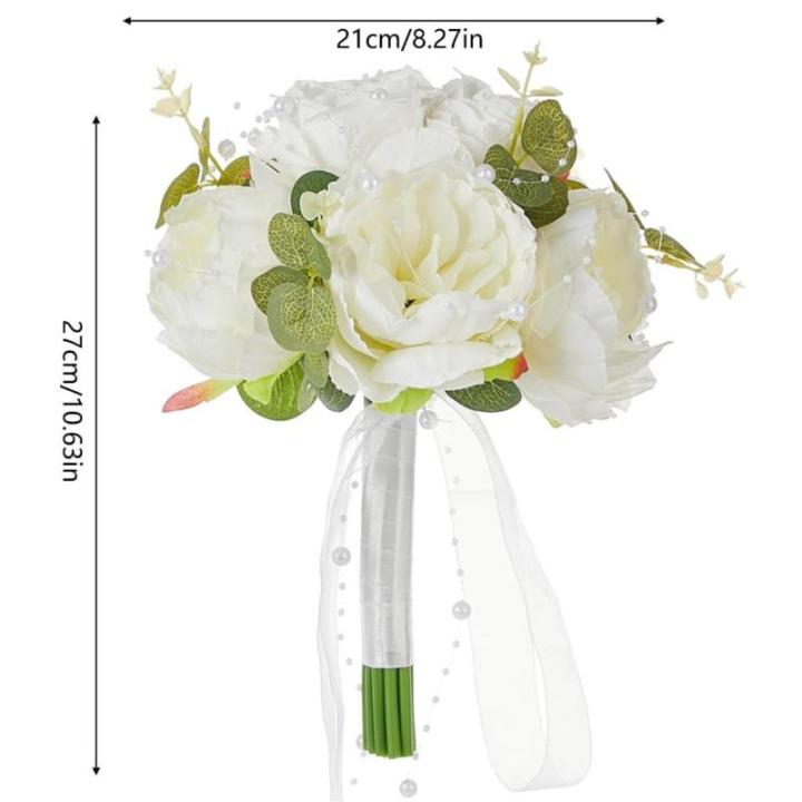 Hochzeitssträuße mit Schleife, künstliche Blumensträuße für Brautjungfern zur Hochzeit, Zeremonie, zum Jahrestag oder zum Valentinstag