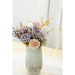 50 stuks rozen, decoratieve bloemen, kunstrozen met stelen, kunstbloemen als echt voor doe-het-zelf bruiloftsfeest, Valentijnsdag, Moederdag, babyshower, woondecoratie, kleurverloo