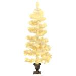 Spiral-Weihnachtsbaum mit Beleuchtung und Topf Weiß 120 cm Christbaum Dekobaum Kunstbaum mit Ständer Tannenbaum Weihnachten Künstlicher Weihnachtsbaum für Weihnachtsdeko