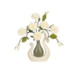 Kunstblumen Künstliche Blume mit Keramikvase, künstlicher Blumenstrauß für Zuhause, Wohnzimmer, Dekoration, Tischarrangement für Party für jeden Anlass