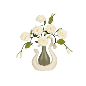 Kunstblumen Künstliche Blume mit Keramikvase, künstlicher Blumenstrauß für Zuhause, Wohnzimmer, Dekoration, Tischarrangement für Party für jeden Anlass