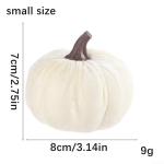 Kunstkürbisse aus Samt für Herbstdekoration für Thanksgiving und Halloween-Feiern (weiß)