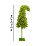 Vorbeleuchteter Weihnachtsbaum mit Metallständer, schiefer Weihnachtsbaum, künstlich, skurril, einzigartige gebogene Form, biegbarer künstlicher Kiefernbaum, 91 cm