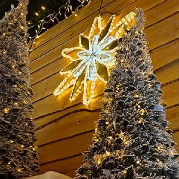 Künstlicher Weihnachtsbaum, beschneite Tanne mit Beleuchtung, Pop-Up 120-300cm (180cm)