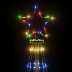 Kerstboom met haringen, lichtboom, kerstdecoratie, sterverlichting, buiten, verlichte lichtketting, meerkleurig, 732 leds, 500 cm