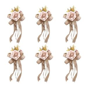 6 Stücke Simulation Blume Form Auto Dekoration für Hochzeit Festivers Party Supplies