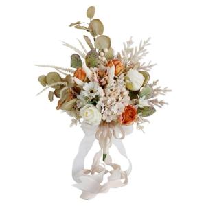 Brautsträuße für Hochzeitsfeiern, künstlicher Rosen-Hochzeitsstrauß mit Band