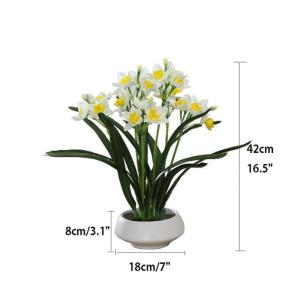Kunstblumen Simulations-Fälschungsblume, künstliche Bonsai-Pflanzen mit Keramiktopf, Narzissen-Blumenarrangements für Hochzeitsfeiern zu Hause für jeden Anlass
