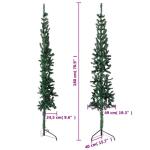 Kunstkerstboom, groen, 180 cm hoog, pvc-materiaal, halve kerstboom, ruimtebesparend, voor binnen en buiten, economische kerstdecoratie, feestelijke dagen
