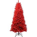 2,1 m roter PVC Künstlicher Weihnachts-Bleistiftbaum, mit 1066 Zweigspitzen und Metallklappbarem Ständer, geeignet für Zimmer, Büro, Partydekoration