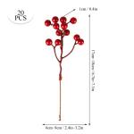 Kunstrode bessen voor kerstboom, decoratie, hulstbessen, takken, decoraties voor Kerstmis, thuis, hulstbessen voor handwerk, winter, vakantie, bruiloft, decoratie, 20 stuks