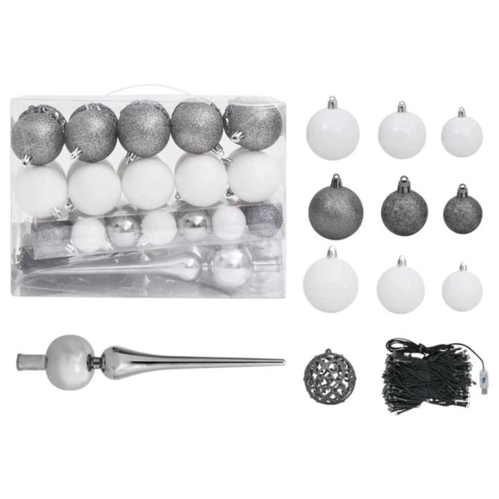 Wiederverwendbar Künstlicher Weihnachtsbaum Beleuchtung und Kugeln 120 cm H Christmas Tree Halloween Weihnachtsbaum Tannenbaum Weihnachtsdeko Christbaum Kunstbaum PVC und Stahl Bl