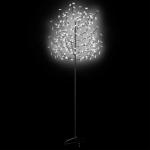 LED Weihnachtsbaum Lichterbaum Weihnachten Christbaum für Außenbereich geeignet 220 LEDs Kaltweißes Licht Kirschblüten 220 cm