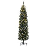 Kunstkerstboom, slank, dennenboom, decoratieve boom, kerstversiering, 300 leds, 180 cm