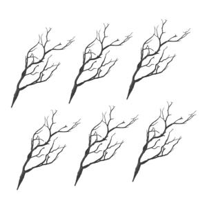 12 STK Halloween-dekorationssimulationsanlage Herbstblumen-Picks Tischdekorationen Zu Hause Dekoration Geweih Künstliche Geweihzweige Äste Tischdekoration Girlande Black Plastik