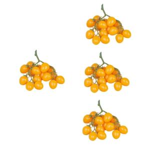 4 Stück Simulierte Kleine Tomaten Künstliche Kirschtomaten-Modell Gefälschte Kirschtomaten Lebensechte Frucht Küche Kirschtomaten Prop Hausbedarf Wohndekoration Yellow Schaum