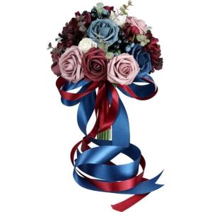 Brautjungfer Seidenrose Blume mit Spitze für Party Kirche Hochzeitsstrauß