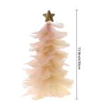 Einzigartiges Federbaum-Design, festlicher Tafelaufsatz, Weihnachtsdekoration, handgefertigte Figur mit Sternaufsatz, Ferienhaus für Neujahr, Champagner