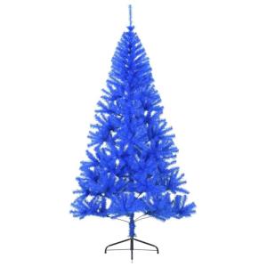 Kunstkerstboom met standaard, 210 cm hoog, kerstdecoratie, kunstboom, hoge kunstboom, pvc en staal, blauw