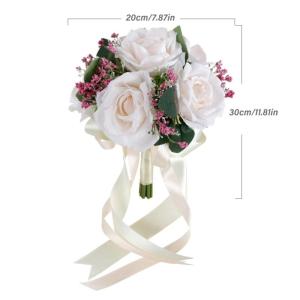 Braut Hochzeit Blume Seide Rosen Hand Bouquet Zubehör Frauen Party Dekoration