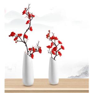 Kunstblumen Pflaumenblüten-Kunstblumen, mit Vase, Kunstblume, Kunstpflanze, Topfdekoration, für Zuhause, Wohnzimmer, Party, Hochzeit für jeden Anlass
