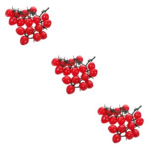3 Stück Schnur Simulierte Kirschtomaten Künstliche Tomaten Früchte Lebensechte Kirschtomaten Künstliche Zypressen Girlande Dekorationen Für Zuhause Künstliche Früchte