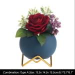 Kunstblumen Künstliche Blumen mit Keramikvase, gefälschte Seidenblumen, nordisches Licht, Luxus-Simulationsblume, Heimtischzubehör für jeden Anlass