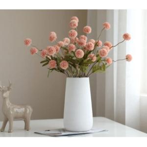 Kunstblumen Künstliche Löwenzahn-Blumenzweige, Kugelblumen, Pflanzen, gefälschte Blumen, getufteter Löwenzahn, für Heimwerker-Dekoration (Keramikvase) für jeden Anlass